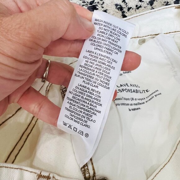 Frame Le Slouch utility jeans, ivory, Size 30 N45 - Picture 12 of 14